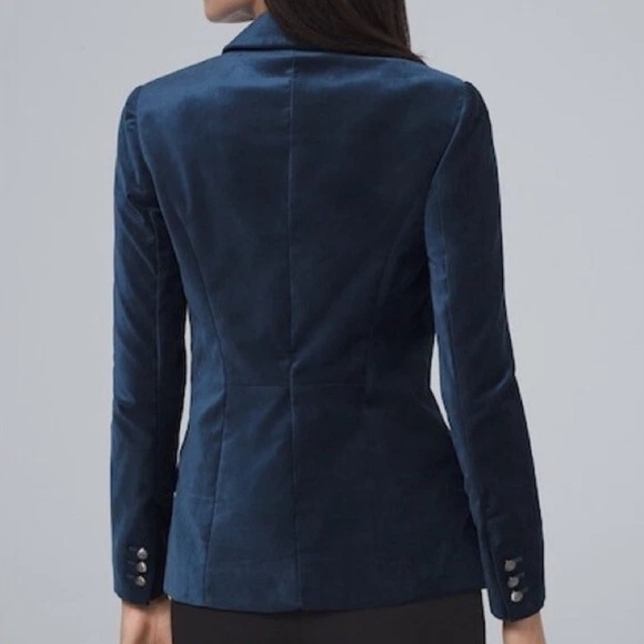 WHITE HOUSE BLACK MARKET VELVET TROPHY SIZE 6 In RIVER TEAL - Picture 11 of 14